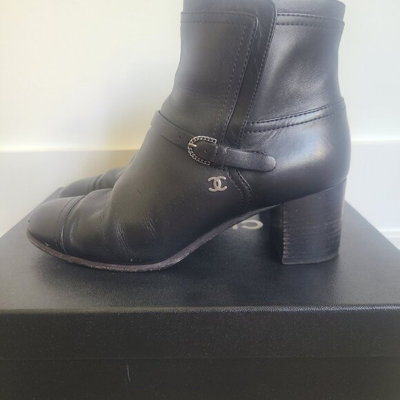 Chanel Black Leather Ankle Boot - Picture 3 of 5